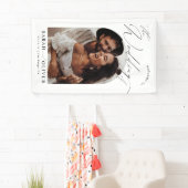 Arch Photo Modern Script Wedding Welkom Spandoek (Insitu)