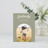 Arch Photo Modern Type Avocado Green Afstuderen Briefkaart (Staand voorkant)