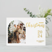 Arch Photo Moderne Kerst Folie Vakantie Kaart (Staand Voorkant)
