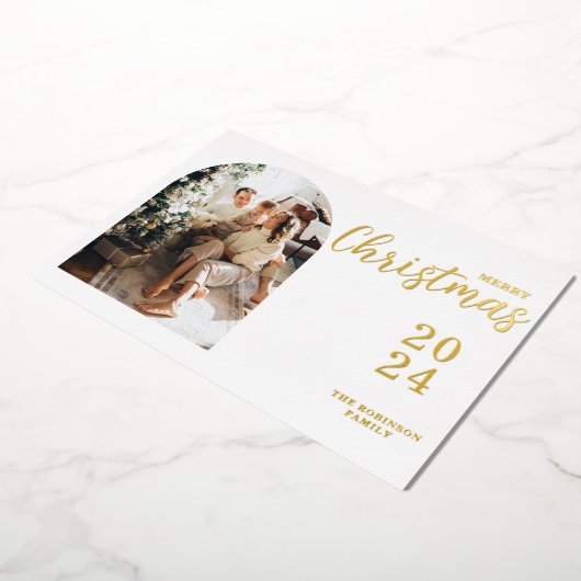 Arch Photo Moderne Kerst Folie Vakantie Kaart (Gedraaid)