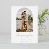 Arch Photo Niets Fancy gewoon van Elopement Folie Uitnodiging (Staand Voorkant)