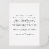 Arch Photo Niets Fancy gewoon van Elopement Folie Uitnodiging (Achterkant)