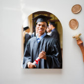 Arch Photo Paarse Gouden Afstuderen Aankondiging