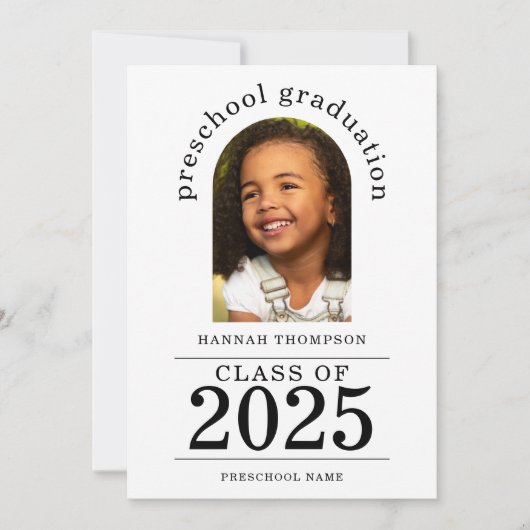 Arch Photo Preschool Afstuderen 2025 Aankondiging (Voorkant)
