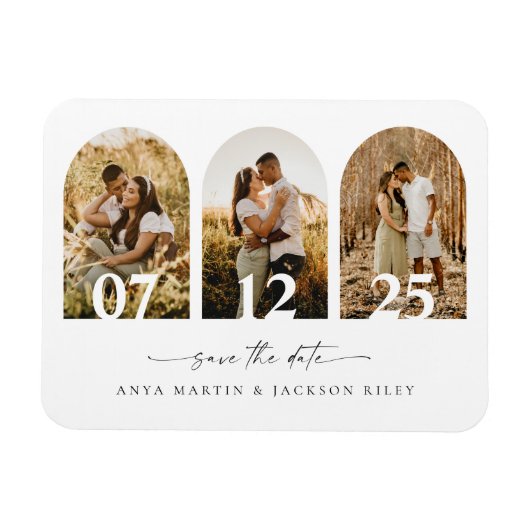 Arch Photo Save the Date Wedding Kaart Notice Magneet (Horizontaal)
