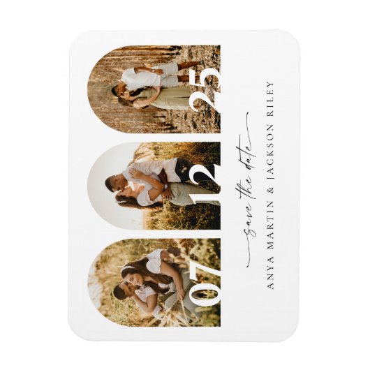 Arch Photo Save the Date Wedding Kaart Notice Magneet (Verticaal)