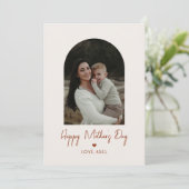 Arch Photo Script Heart Happy Moederdag Kaart (Staand voorkant)