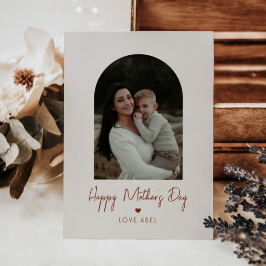 Arch Photo Script Heart Happy Moederdag Kaart