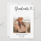 Arch Photo Script with Heart Graduation Aankondiging (Voorkant)
