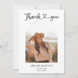 Arch Photo Script with Heart Graduation Bedankkaart