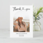 Arch Photo Script with Heart Graduation Bedankkaart (Staand voorkant)