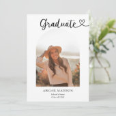 Arch Photo Script with Heart Graduation Party Kaart (Staand voorkant)