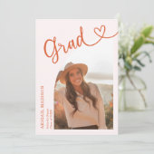 Arch Photo Script with Heart Graduation Party  Kaart (Staand voorkant)