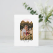 Arch Photo Simple Elegant Chic Bewaar de datum Briefkaart (Staand voorkant)