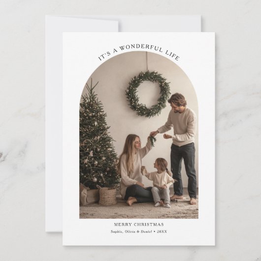 Arch Photo Simple Het is een prachtig kerstleven Feestdagenkaart (Voorkant)