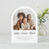 ArcH Photo Triple Joint Birthday Invitation Kaart (Staand voorkant)