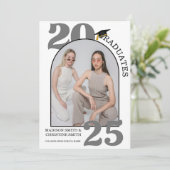 Arch Photo Twin College High School Afstuderen Aankondiging (Staand voorkant)