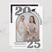 Arch Photo Twin College High School Afstuderen Aankondiging (Voorkant / Achterkant)