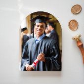 Arch Photo White Gold Afstuderen aangekondigd Kaart