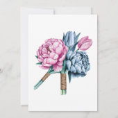 Arch Pink & Blue Blooms Engagement Party Kaart (Achterkant)