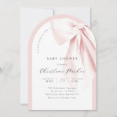 Arch Pink Bow Baby shower Uitnodiging (Voorkant)