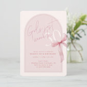 Arch Pink Bow Girls Just Wanna Be 30 Birthday Kaart (Staand voorkant)