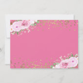 Arch Pink Gold Floral First Heilige Communfoto Bedankkaart (Achterkant)