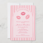 Arch Pink Lips Kiss The Miss Goodbye Bridal Shower Kaart (Voorkant)