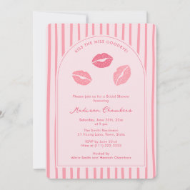 Arch Pink Lips Kiss The Miss Goodbye Bridal Shower Kaart