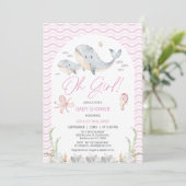 Arch Pink Oh Meisje onder Zee Baby shower Kaart (Staand voorkant)