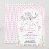 Arch Pink Oh Meisje onder Zee Baby shower Kaart (Voorkant / Achterkant)