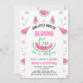 Arch Pink One in een meloen 1e verjaardag uitnodig Kaart (Voorkant)