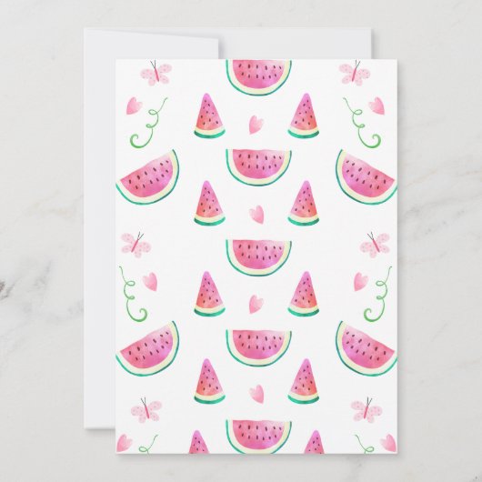 Arch Pink One in een meloen 1e verjaardag uitnodig Kaart (Achterkant)