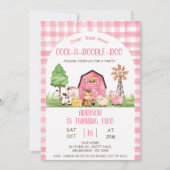 Arch Pink Plaid Boerderij Oink Baa Moo 2e verjaard Kaart (Voorkant)