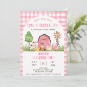 Arch Pink Plaid Boerderij Oink Baa Moo 2e verjaard Kaart (Staand voorkant)