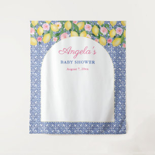 Arch Positano Citroenen Baby shower foto achtergro Wandkleed