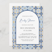 Arch Positano Mediterranean Blue Baby shower Kaart (Voorkant / Achterkant)