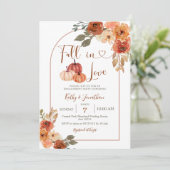 Arch Pumpkin Herfst Floral Engagement Party  Kaart (Staand voorkant)