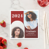 Arch Red Burgundy Two Photo Afstuderen Servet (Insitu)