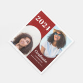 Arch Red Burgundy Two Photo Afstuderen Servet (Hoek)