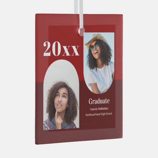 Arch Red Photo Afstuderen Glas Ornament (Voorkant Rechts)