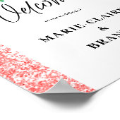 Arch Red Poinsettia Kerstbruiloft Welkom Poster (Hoek)