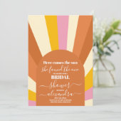 Arch Retro Hier komt de zon Vrijgezellenfeest Kaart (Staand voorkant)