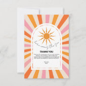 Arch Retro Hier komt het Son Baby shower Bedankkaart (Voorkant)