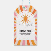 Arch Retro Hier komt het Son Baby shower Cadeaulabel (Voorkant)