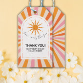 Arch Retro Hier komt het Son Baby shower Cadeaulabel