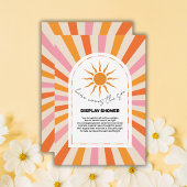 Arch Retro Hier komt het Son Baby shower Informatiekaartje