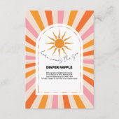 Arch Retro Hier komt het Son Baby shower Informatiekaartje (Voorkant)