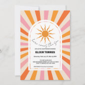 Arch Retro Hier komt het Son Baby shower Kaart (Voorkant)