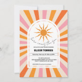 Arch Retro Hier komt het Son Baby shower Kaart (Voorkant)